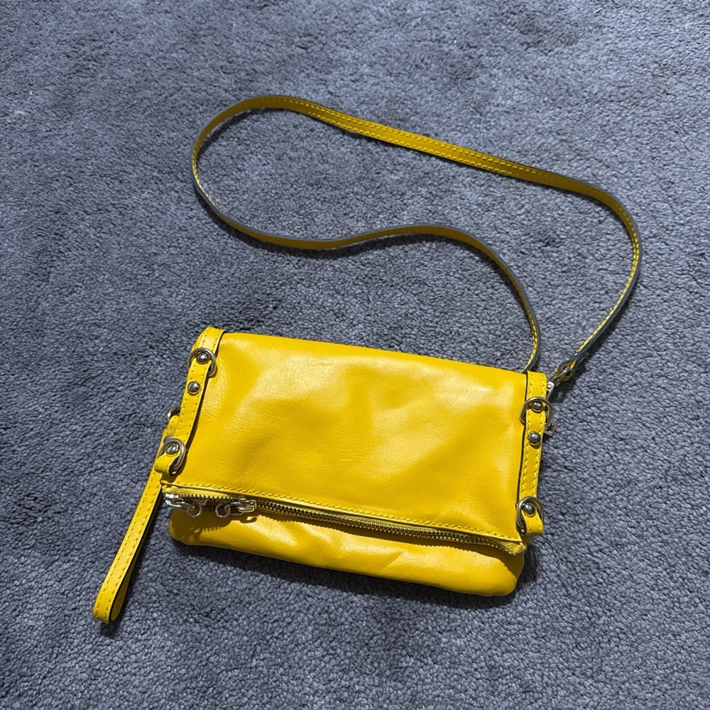 STRAIGHT FROM ITALY LEATHER MARKET! Yellow Leather Crossbody Bag